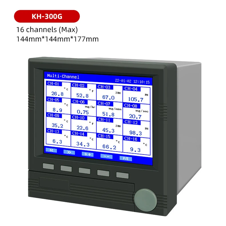 

16 Channel temperature pressure voltage current universal signal input industrial data logger color paperless recorder