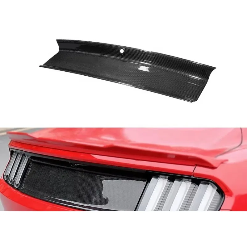 Real Dry Carbon Fiber Rear Trunk Decklid Cover Panel for 2015+ Ford Mustang Exterior Accessory