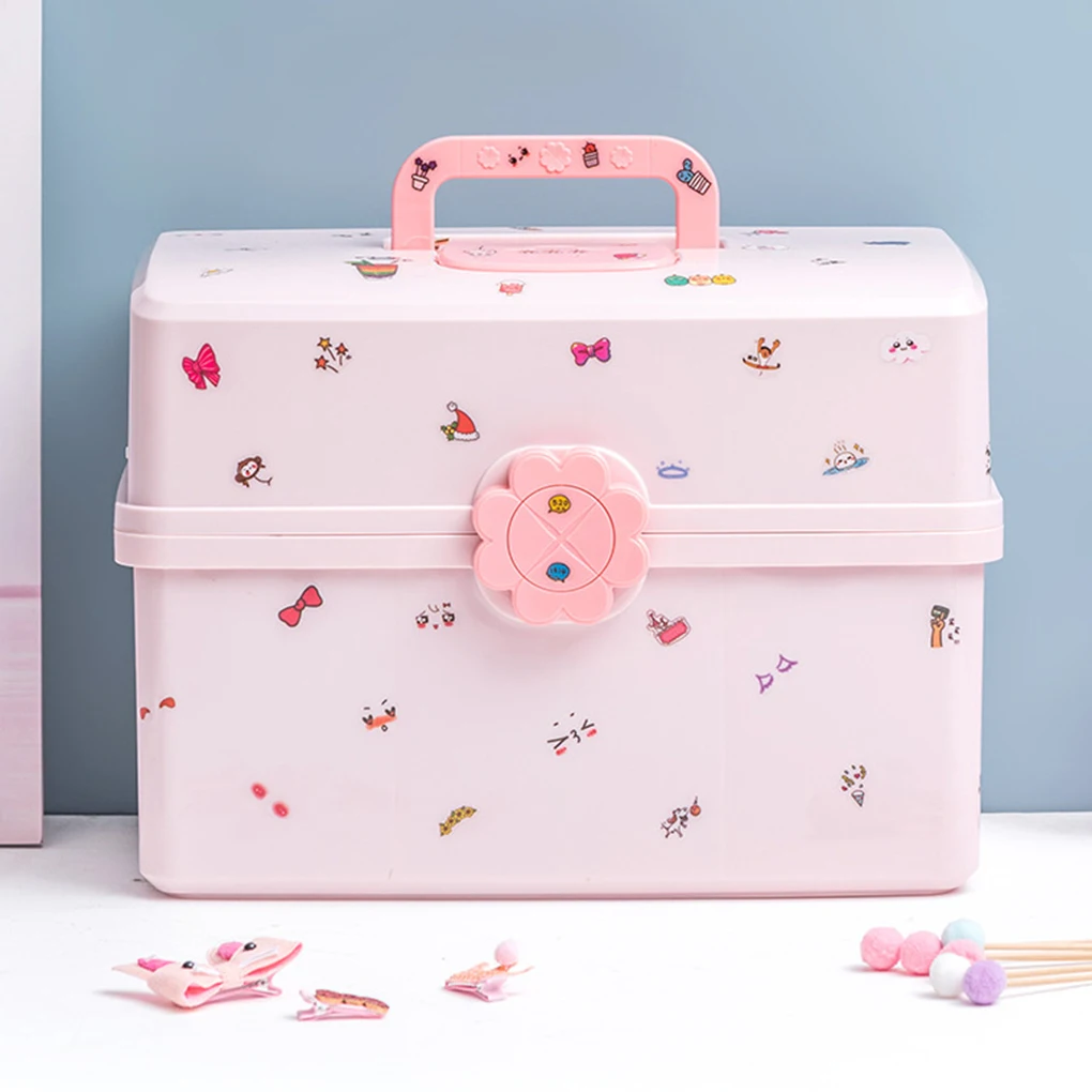 إكسسوارات الشعر مع صندوق تخزين محمول، هدايا بلاستيكية عصرية ولطيفة متعددة الأغراض