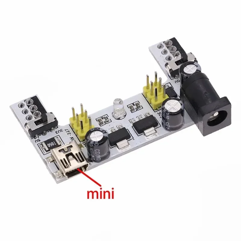 10PCS MB102 DC 7-12V Mini USB Interface Breadboard Power Supply Module MB-102 2 Channel BoardApplicable to various diy suites