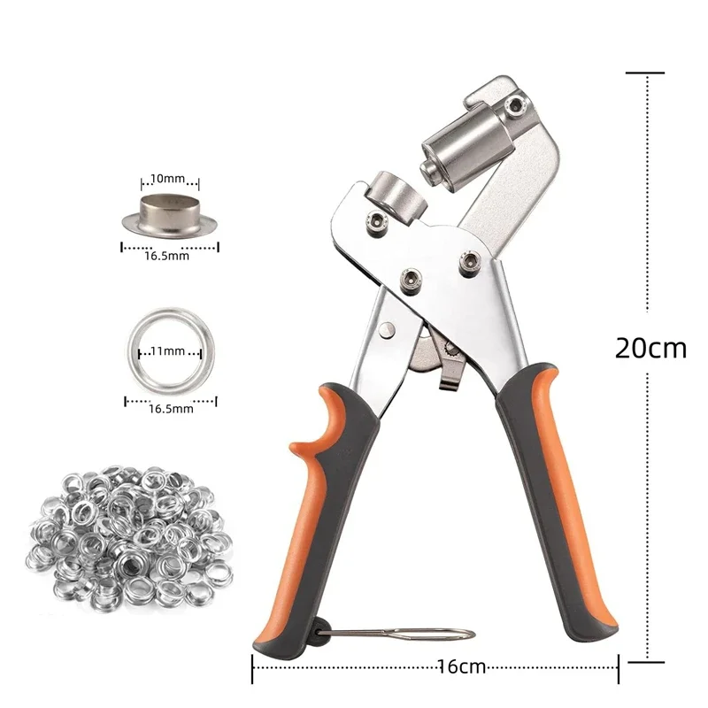 Hole Punch Pliers with Garment Eyelets Push Button Plier Professional Eyelet Manual for DIY Fabrics Tarpaulins Awnings