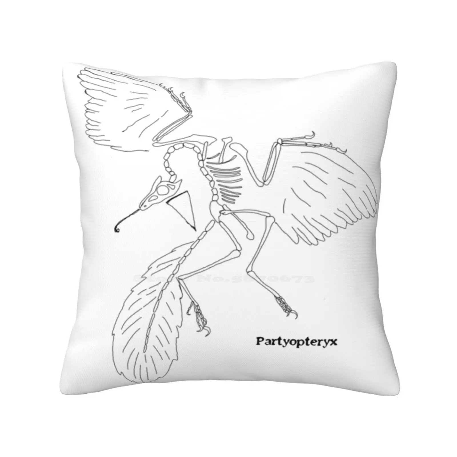 Partyopteryx Home Sofa Car Waist Throw Pillowcase Science Dinosaur Party Evolution Bird Museum Archaeopteryx Wildlife Extinct