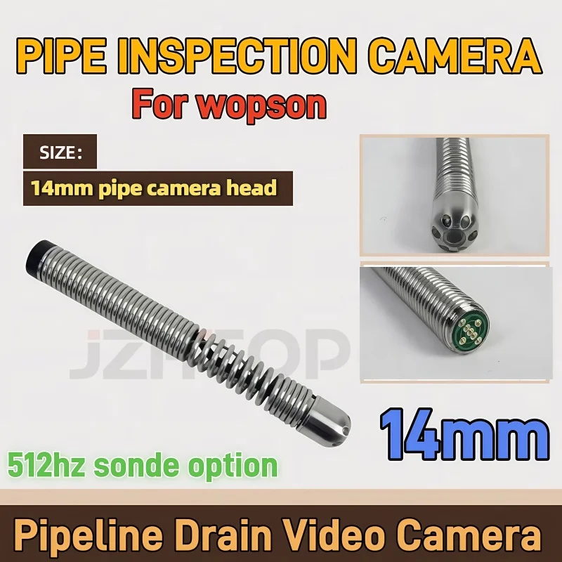 14mm Pipe Camera Head Pipeline Inspection Endoscope Borescope 6 LEDs For Repair Replacement