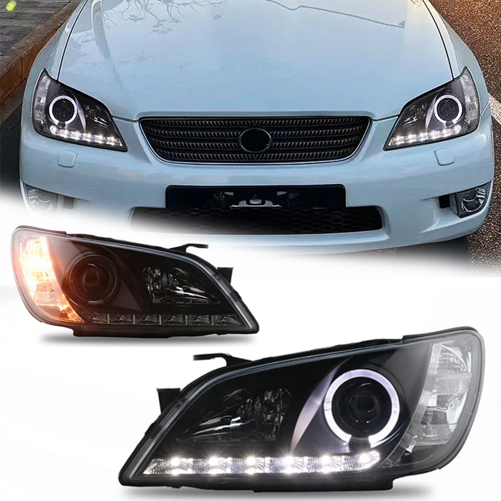 

Светодиодные фары для LEXUS IS200 1998-2005, новый стиль, светодиодные DRL, автомобильные фары в сборе, аксессуары для сигнала, модифицированная лампа