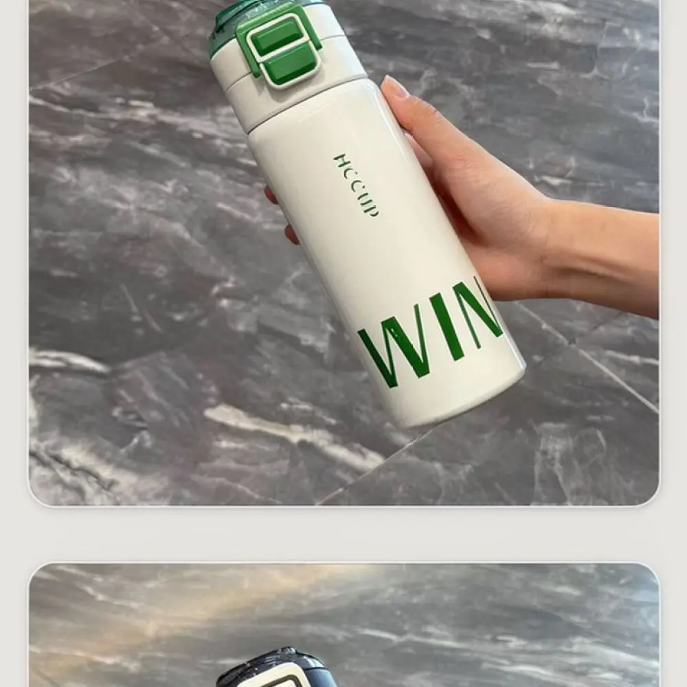 Insulated Stainless Steel Mug Dual Drinking Lid Vacuum Thermal Cup Portable Leakproof Water Flask For Office Commute