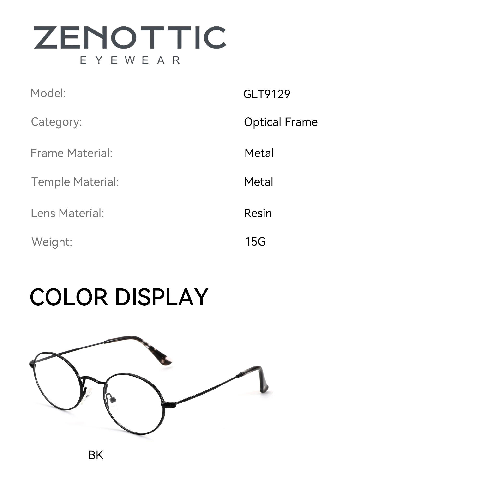 ZENOTTIC M حجم أنيق معدني البيضاوي النظارات الطبية للنساء الرجال مكافحة الضوء الأزرق قصر النظر النظارات البصرية #4