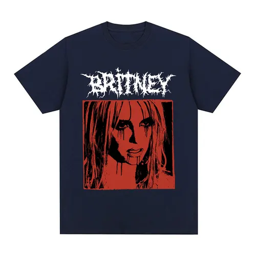 Imagen 2 del producto Camiseta con gráfico de Britney Spears Metal Rock para hombre y mujer, camisetas de Hip Hop a la moda, camiseta Vintage de manga corta Harajuku de gran tamaño