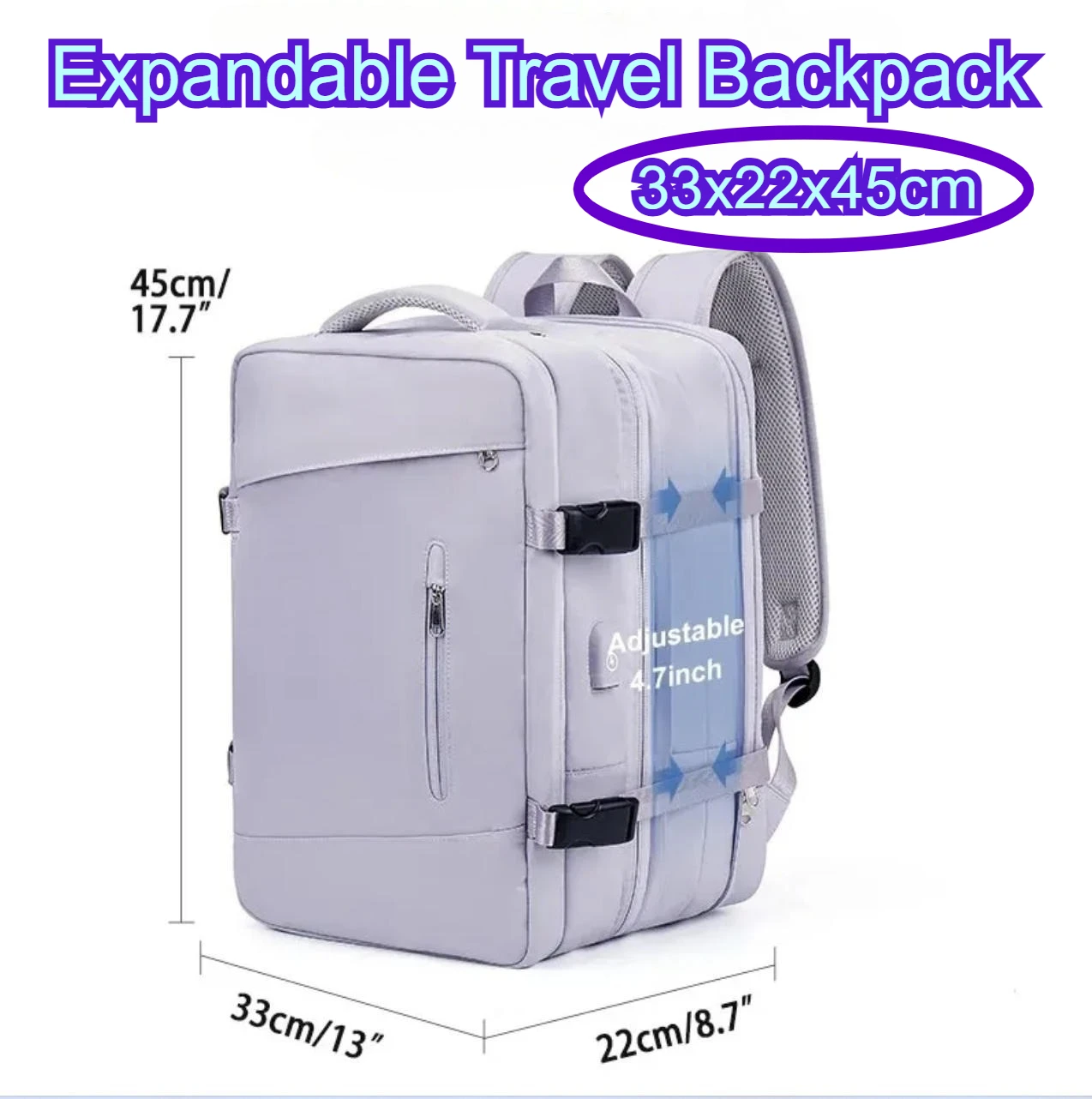 

Расширяемый дорожный рюкзак для ноутбука объемом 25-40 л для мужчин и женщин, водонепроницаемая сумка для ручной клади, очень большой городской рюкзак для ежедневных поездок