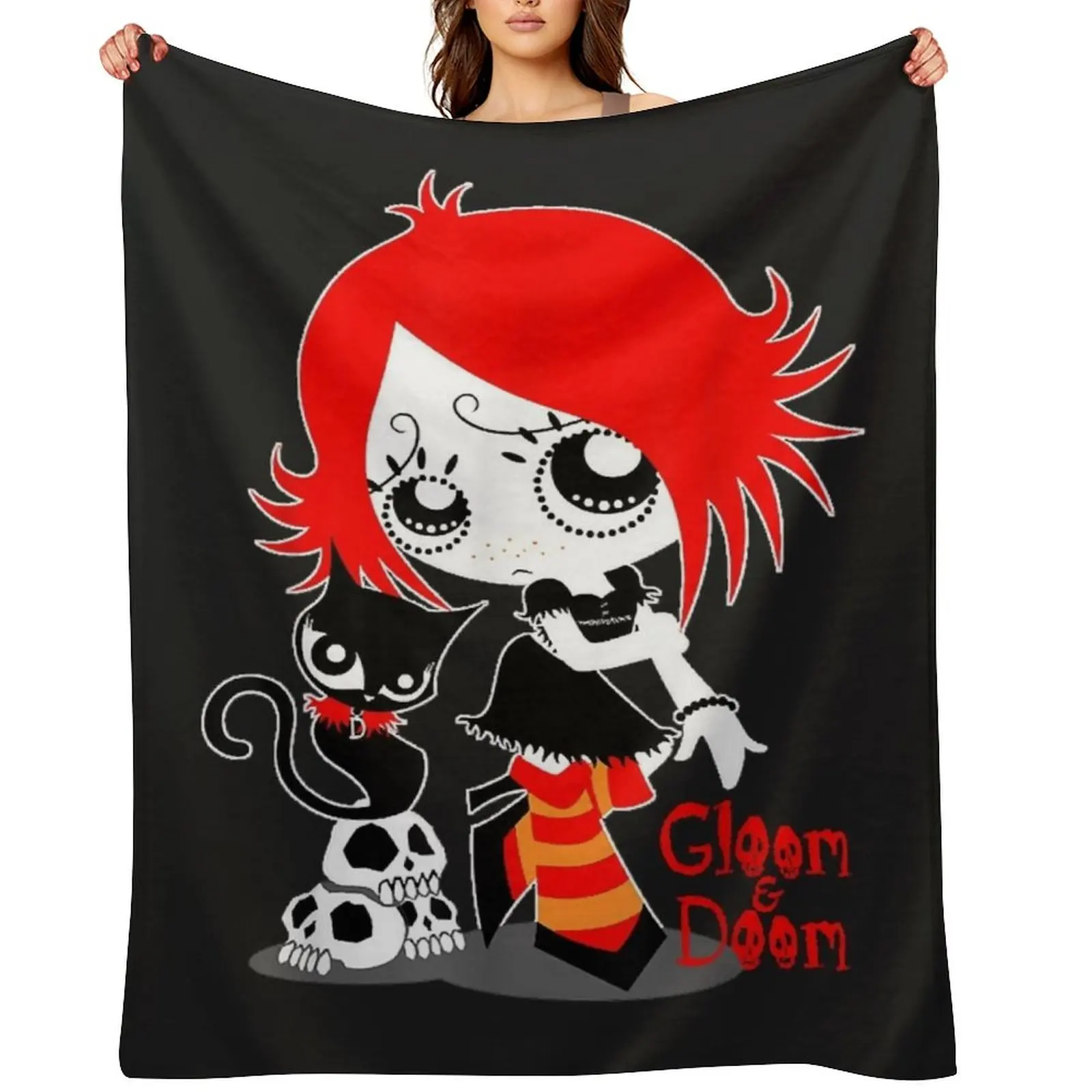 

RUBYS GLOOMS AND DOOM KITTY Throw Blanket Bed covers Multi-Purpose Plaid for winter Blankets
