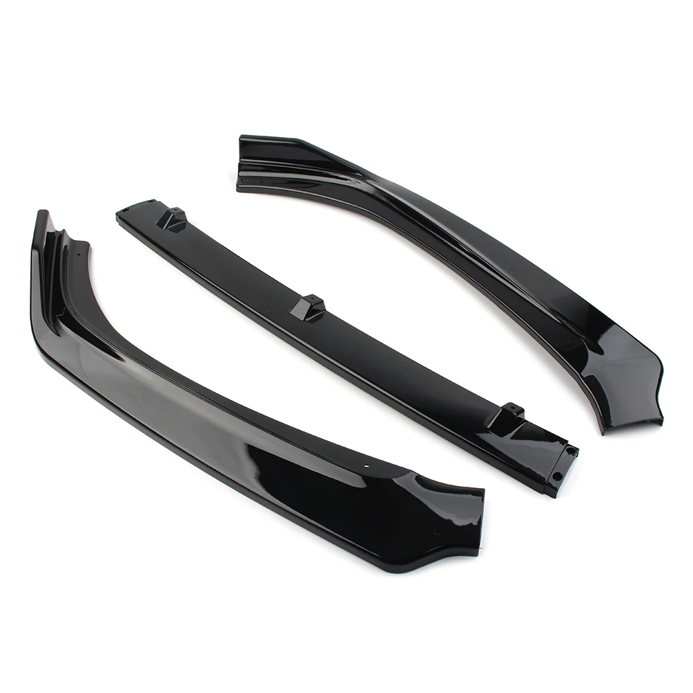 3Pcs Glossy Black Car Front Bumper Lip Spoiler Trims Cover Exterior Accessories For 2018 2019 2020 Honda Accord 10th