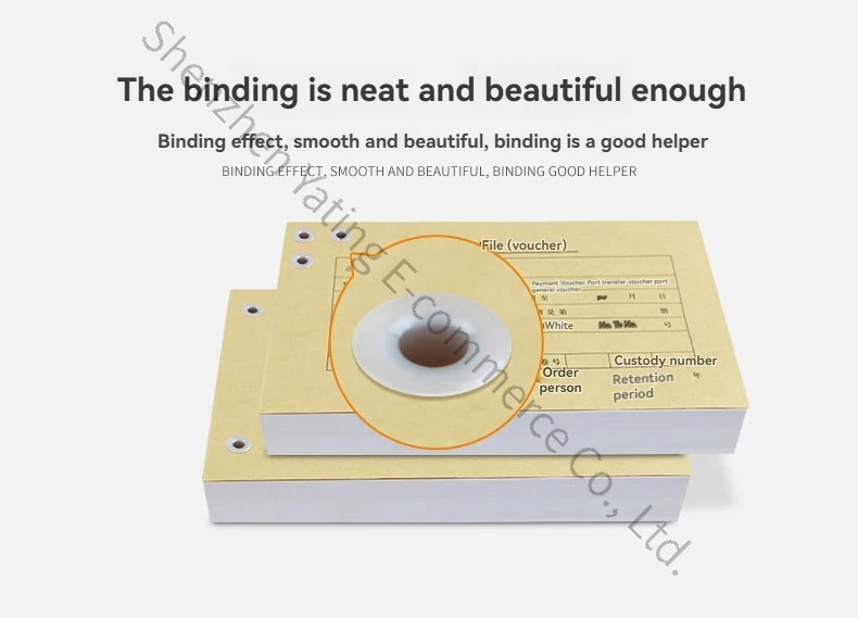 N3168 Fast Accounting Voucher Binding Machine Small Financial Book Document Bidding Bill File Punching Manual Hot Melt Tube