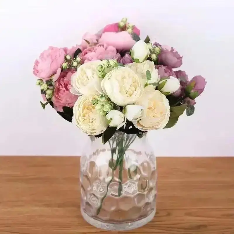 Flor artificial rosa persa para bodas y hogar nórdico