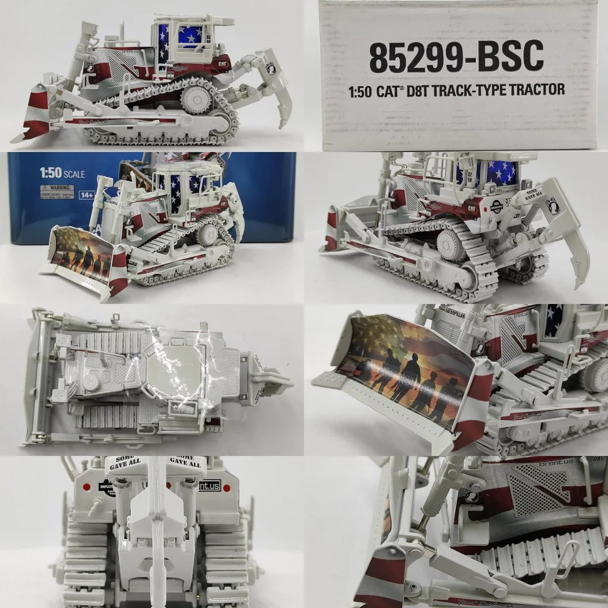 Diecast DM 1:50 Scale D8T 85299-BSC Wheeled Bulldozer Alloy Car Model