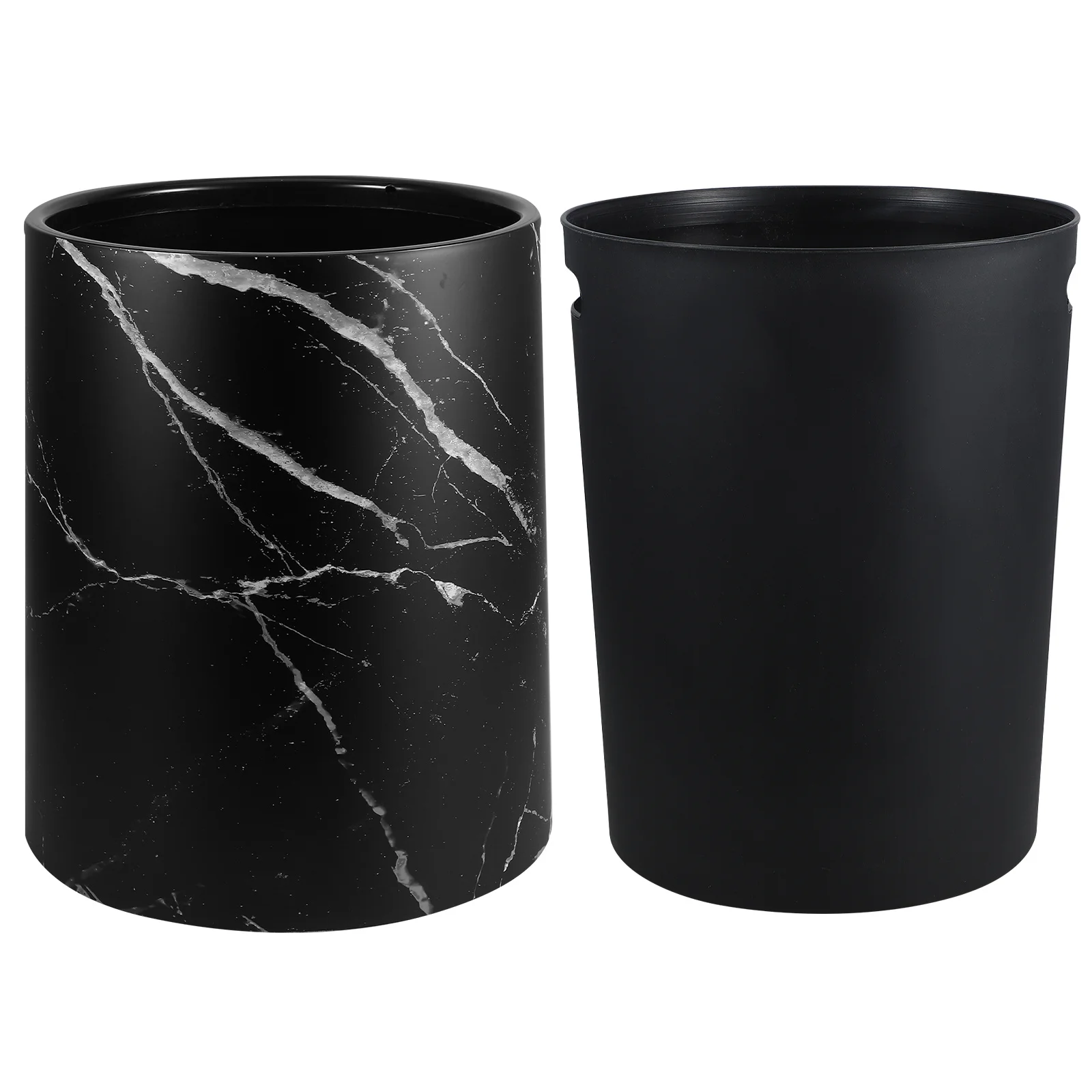 

Marble Trash Can Double Layer Garbage Bin Home Office Kitchen Bathroom Waste Paper Basket Large Capacity Practical Decor