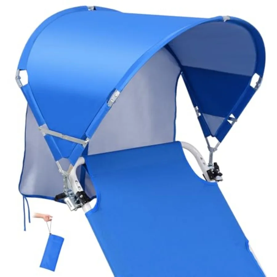 

Universal Wind-Resistant Chair Umbrella Canopy, Foldable Portable UPF 50+ Sun Shade Attachment with Adjustable Clamp, Fits Most
