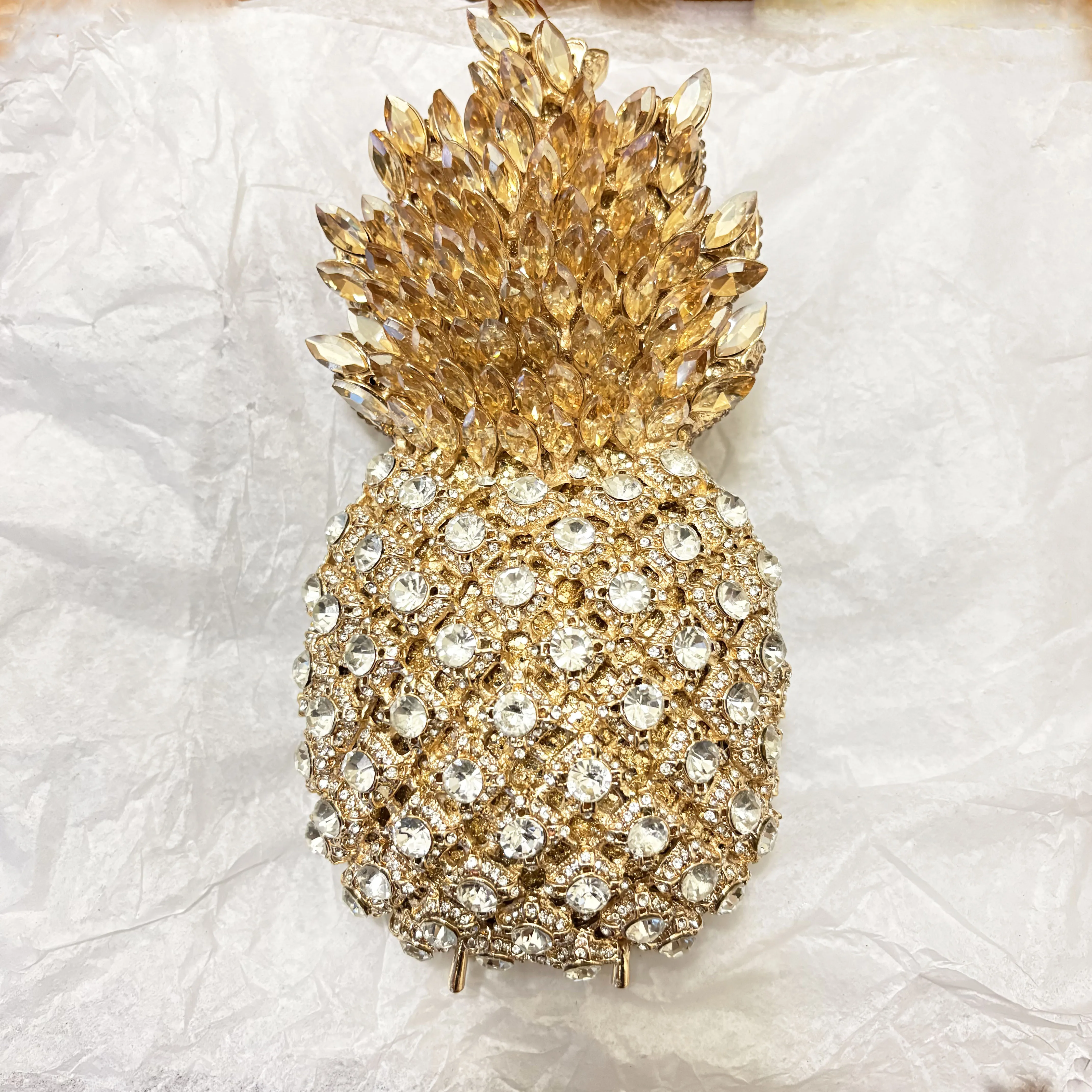 

Women White Clear Crystals Evening Bags Clutch Purse WHTUOHENG Stones MinaudiereBridal Diamond Handbags Wedding Dinner Purses