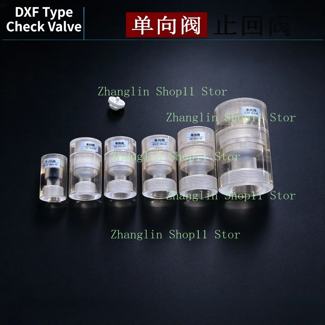 DXF Series Check Valve DN15 DN20 DN25 DN32 DN40 Non-return Valve Transparent PMMA Material Chlorine Dioxide Generator Accessory