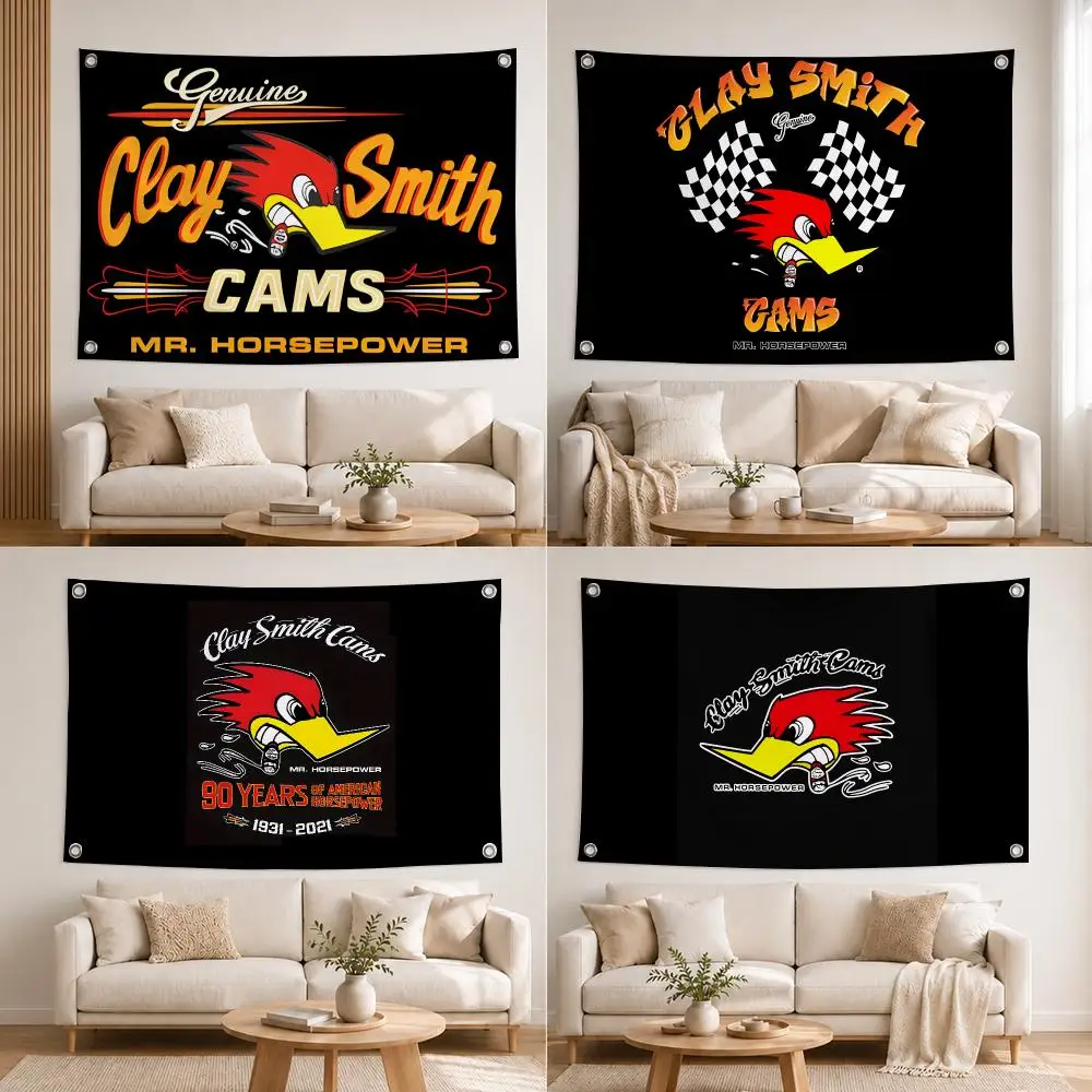 Automotive Brand Clay Smith Cams Flags Home Yard Garden Wall Hanging Flag Indoor Outdoor Banner Decor for Patio Backdrop Art