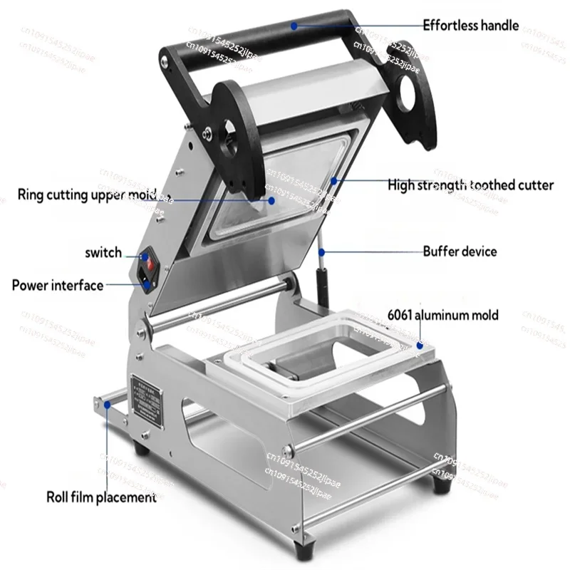 110V Tray Sealer Lunch Box Packaging Machine Plastic Food Container Sealing Meal Packing Machine 220Vg Equipment Machine