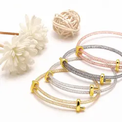 OCESRIO Fashion Mesh Crystal Bracelet Chain Copper Silk Tube Bangle Handmade DIY accesorios de joyería Wholesale Bulk brtg08
