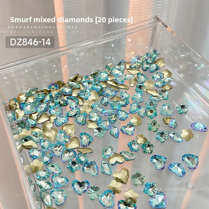 Gemischte Trendige Candy-Soda Spitzrückseitige Nagelrhinestones Kristall Bunte Herz-Candy Unregelmäßige Nageldiamanten Großhandel 6-14mm – Detail 4
