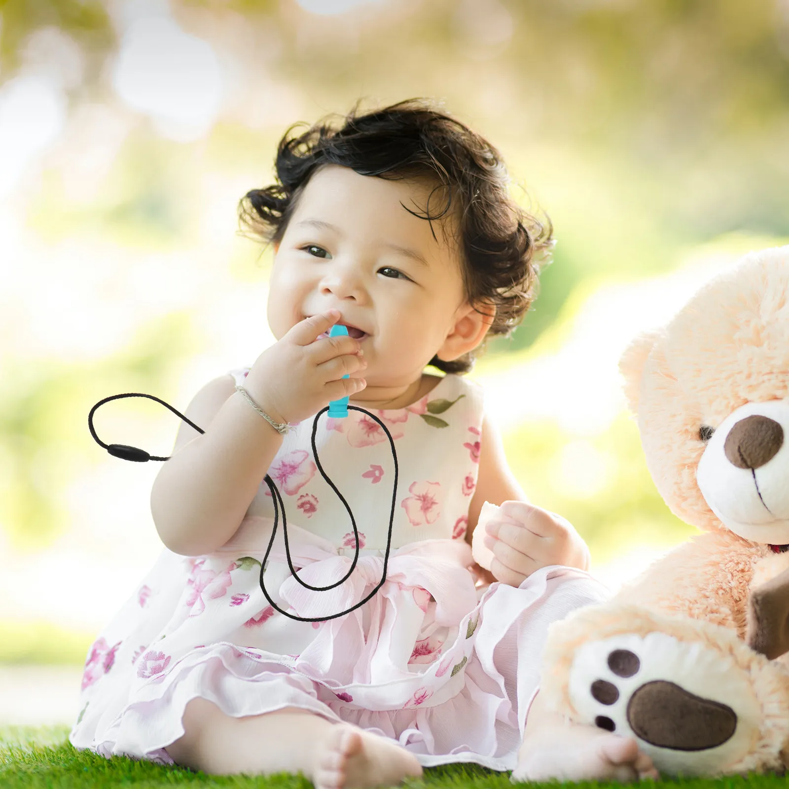 Kugelförmige Silikon-Beißkette für Babys, zum Kauen und zur Schmerzlinderung, Baby-Beißring, beruhigende sensorische Kette