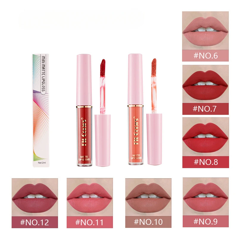 12 Kleur Non-Stick Cup Matte Lipgloss Mistige Fluwelen Vloeibare Lippenstift Gemakkelijk Op Make-Up Om De Kleur Van Lipgloss Te Verbeteren