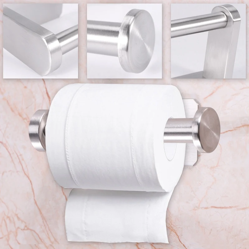 Self Adhesive Toilet Paper Holder SUS 304 Stainless Steel No Drilling Bathroom Kitchen Tissue Paper Roll Towel Holder Rustproof,