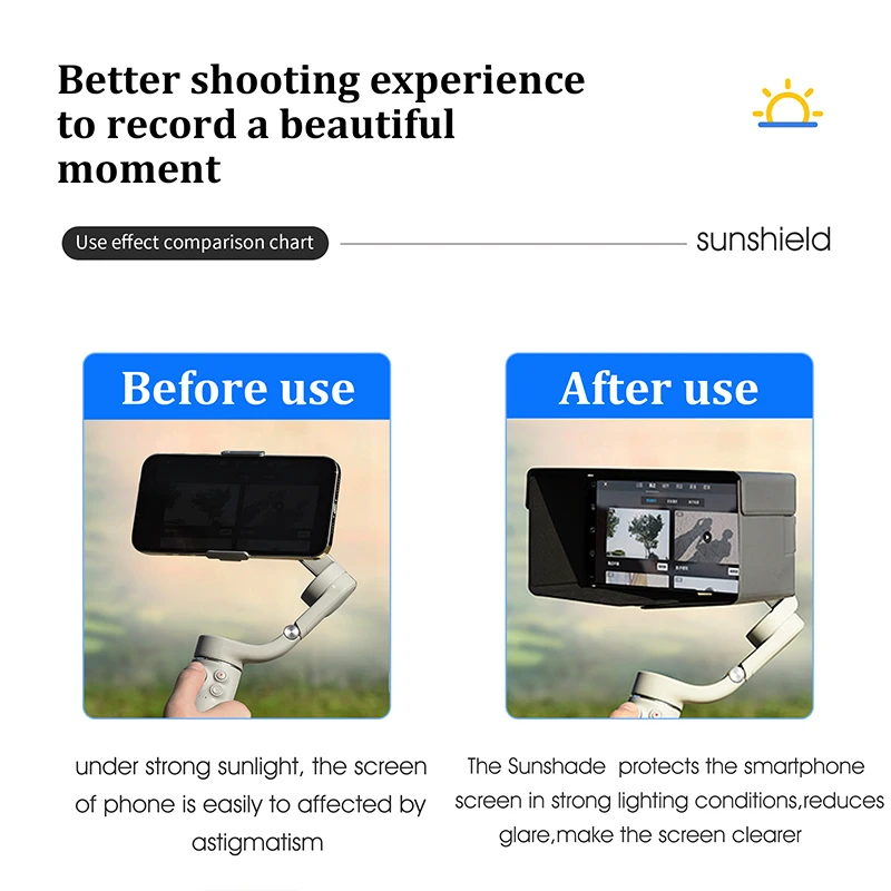 สำหรับ DJI OM 5สมาร์ทโฟน Gimbal Sun Hood แม่เหล็ก PU บังแดดสำหรับ DJI Osmo โทรศัพท์มือถือ4/SE stabilizer อุปกรณ์เสริม