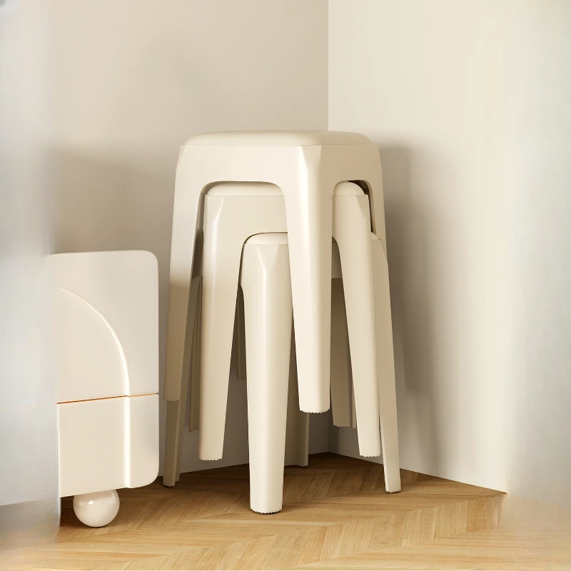 Plastic Portable Folding Stools Small Design Kids Space Saving Shoe Bench Salon Entrance Taburetes Con Ruedas Retro Furniture image 3