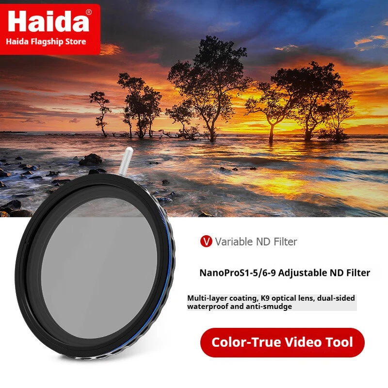 Haida NanoPro S1-5 Stop / 6-9 Stop True Color Adjustable VND Neutral Density Filter for Photography