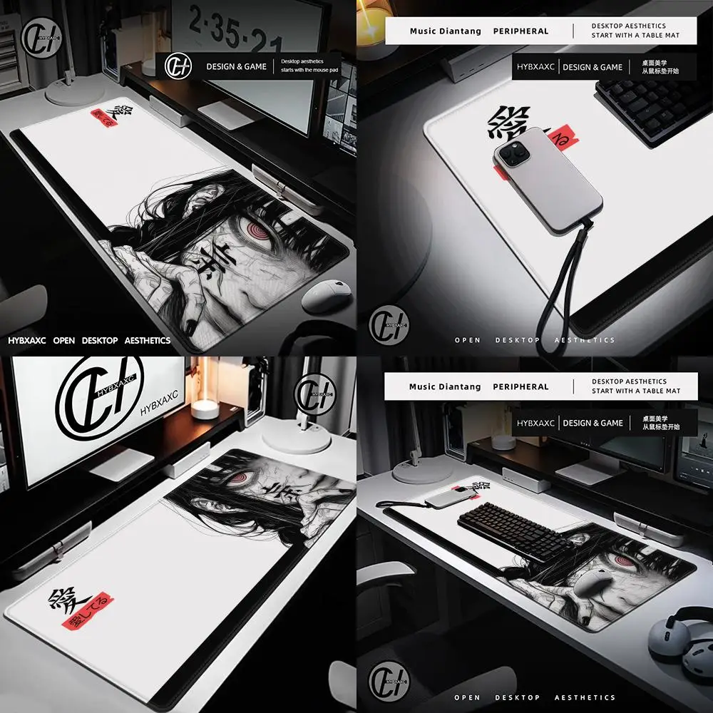 

Art Makima Comic Black & White Mouse Pad Dark Girl Gamer Computer Accessories Chinese Character Love Keyboard Laptop Desk Mats