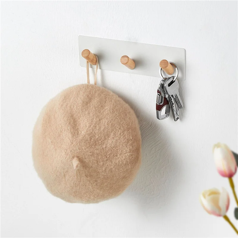 

N04R 2X Magnetic Hooks, Magnet Coat Rack With 3 Hooks For Indoor Outdoor Hanging, Kitchen, Keys Holder, Refrigerator, Oven A