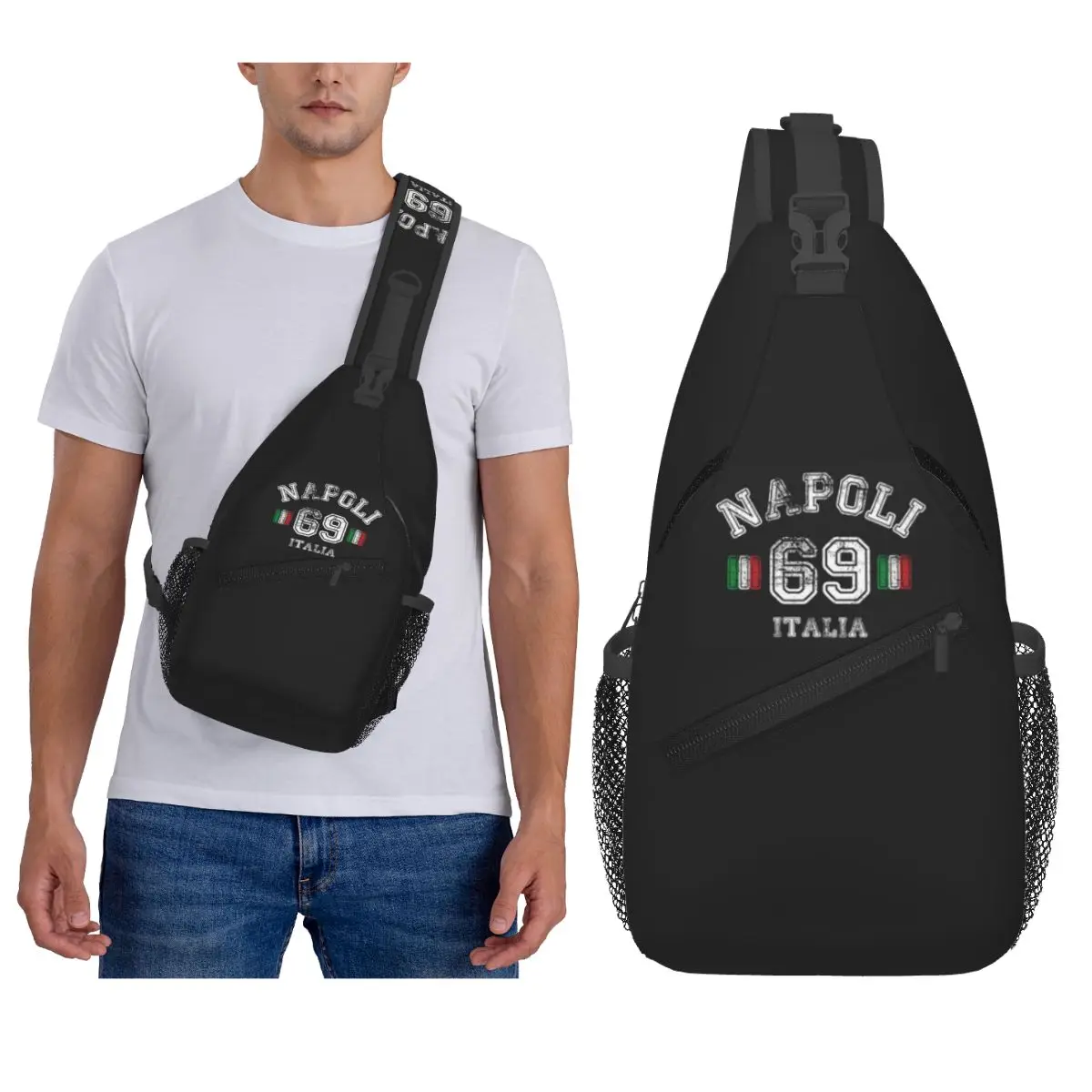 

Vintage Italy Flag Car Italian Pride Chest Bag Men Sling Crossbody Backpack Chest Bag Travel Hiking Daypack Shoulder Bag