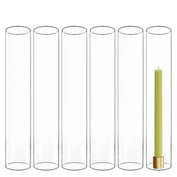 2/4/6Pcs/lot Wedding Glass Sleeves Bottomless Hurricane Candle Holders Home Decoration Candlestick Tube Desktop Ornaments