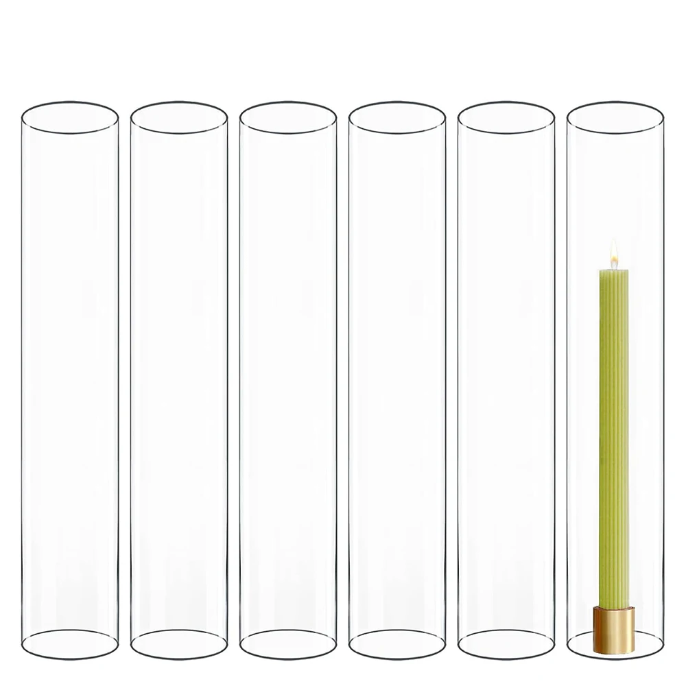 2/4/6Pcs/lot Wedding Glass Sleeves Bottomless Hurricane Candle Holders Home Decoration Candlestick Tube Desktop Ornaments