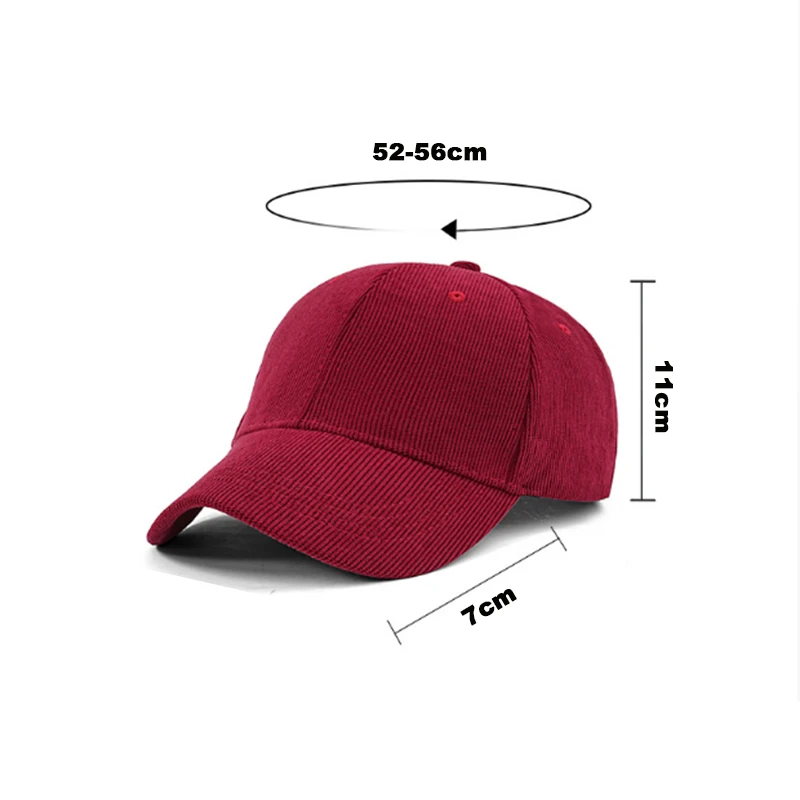 Custom Logo Kids Corduroy Baseball Cap Solid Thick Anti UV Sun Hat Adjustable Student Outdoor Hat For Boys Girls Daily Activity