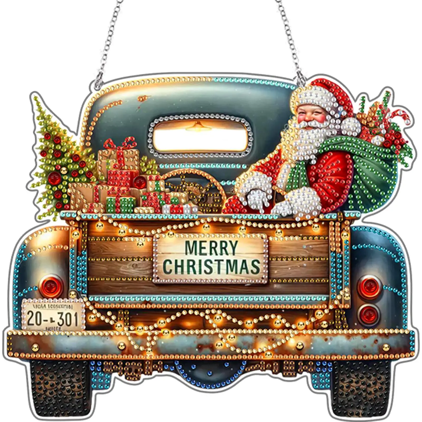 

2D Flat Car DIY Acrylic Rhinestone Diamond Art Window Pendants Door Decoration