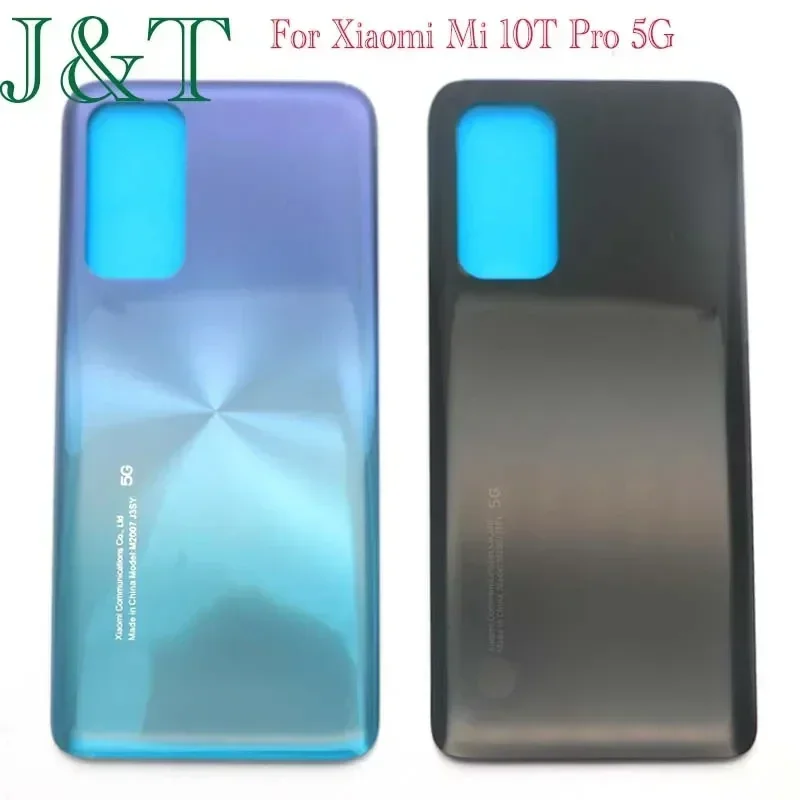 New For Xiaomi Mi 10T Pro 5G Battery Back Cover 3D Glass Panel For Mi 10T Rear Door Housing Case Chassis Add Adhesive Replace