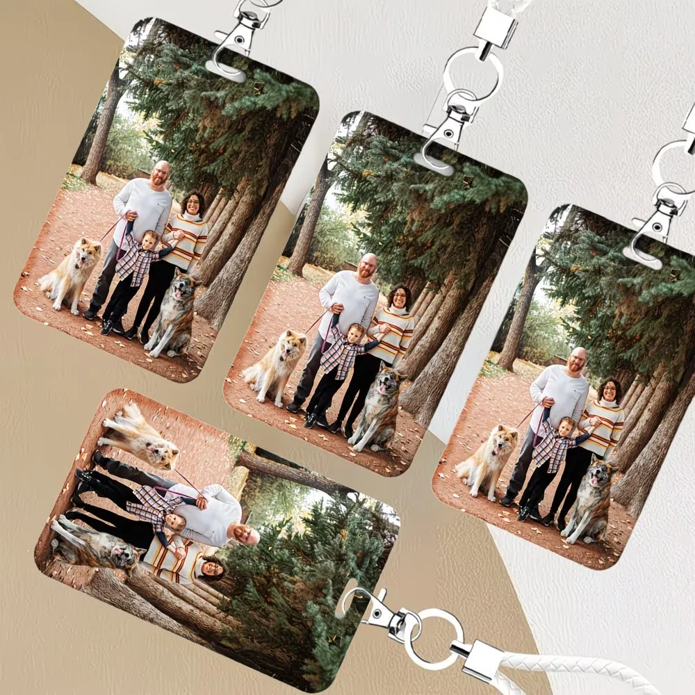 DIY Custom ID Card Holder With Lanyard Custom Name Text Protector Case For Office Staff Teacher Business Personalized Card Cover