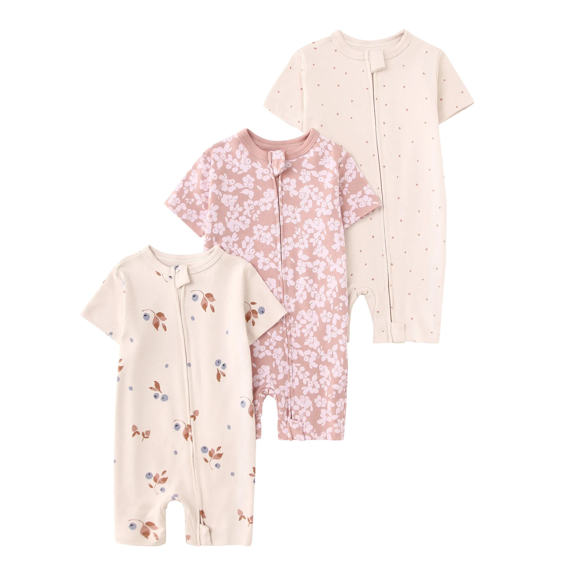 

3 шт./лот, новая одежда на молнии для младенцев, для девочек и мальчиков, хлопковый комбинезон с короткими рукавами и мультяшным принтом, одежда для новорожденных, комбинезон для детей 6-24 месяцев