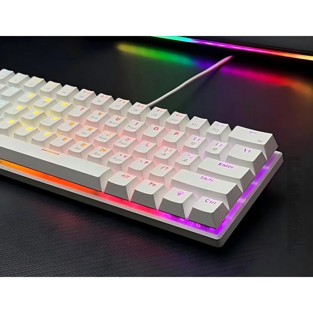 Mini Mechanical Keyboards Teclado Mecanico 60% Gaming Keyboard Gamer Teclados Laptop Oficina Key Board Pc Klavye Teclas White