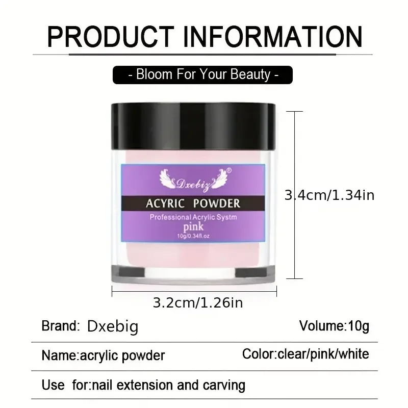 Acrylic Nail Kit Acrylic Powder and Liquid Set, Monomer Liquid Set with Nail Brush, Nail Powder Kit