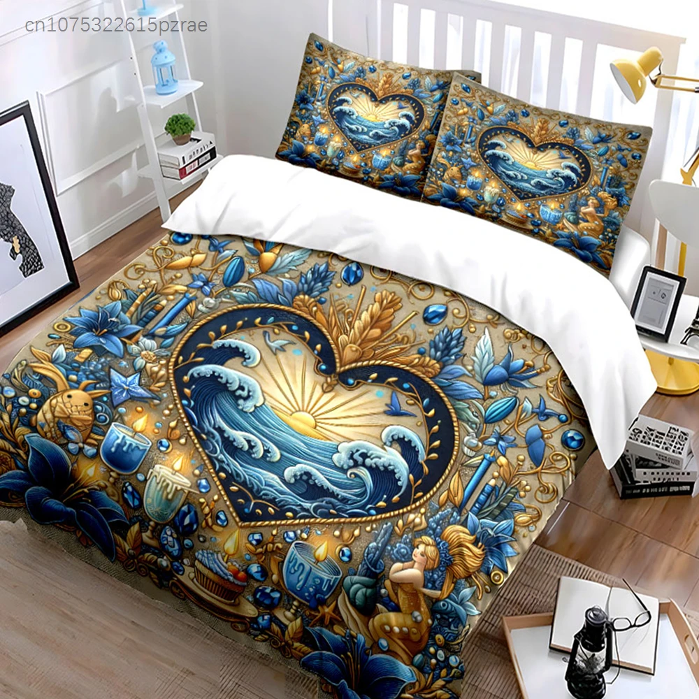 Oceanic Beauty Wall Art Set Multiple Sizes kid's And adults' Bedroom Exquisite 3PC Bedding set, Gift