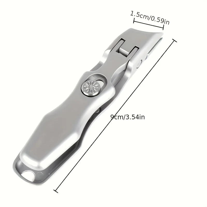 Cortauñas moderno de acero inoxidable, mandíbula ancha ergonómica y borde cóncavo, recortador de precisión para uñas gruesas/encarnadas, 1 ud.