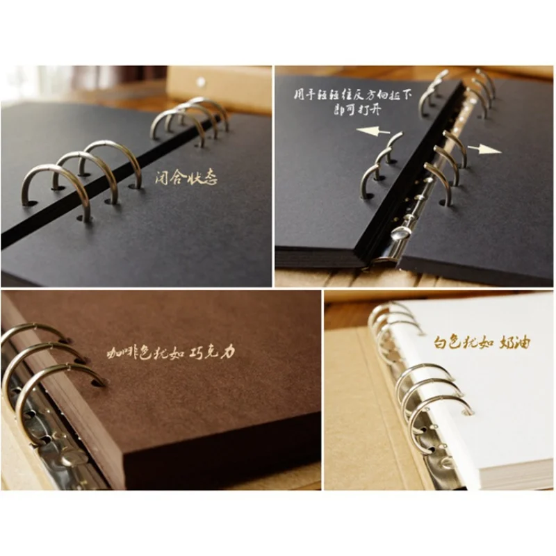 Customized. Blank Loose Notebook Album Kraft Paper Cover Hand Painted Graffiti Diary Book Retro Handmade Journal Book