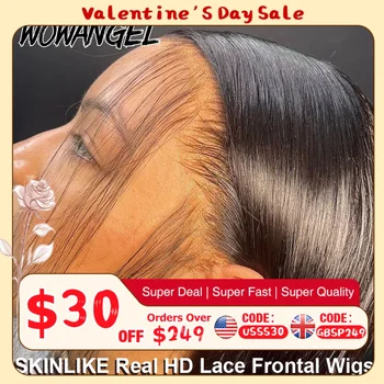 WOW ANGEL HD Lace Front Wigs 250% 13x6 HD Lace Front Wigs Straight Hair Invisible HD Lace Melt Skin HD Lace Front Human Hair Wig