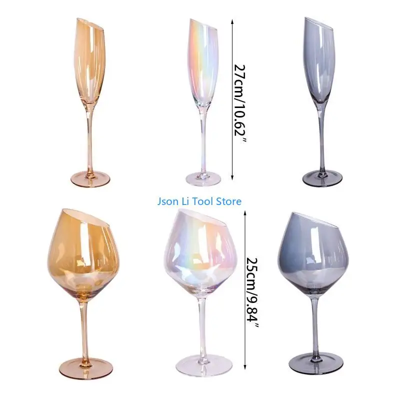Y08d oblique coupée à vin rouge champagne en verre verre coloré ambre coloré