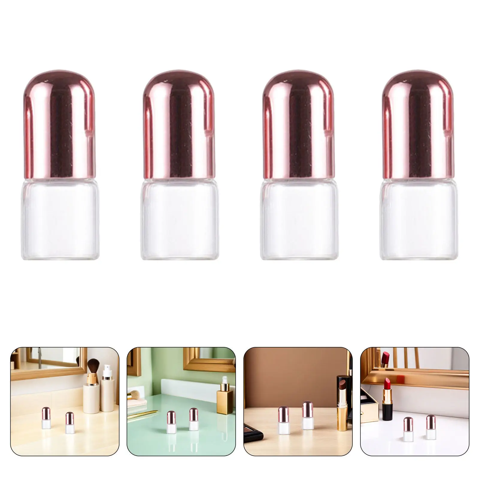 

20Pcs 2Ml Clear Glass Roller Bottles Pink Cap Refillable Perfume Oil Roll on Bottles Travel Essential Aromatherapy Sample Vials