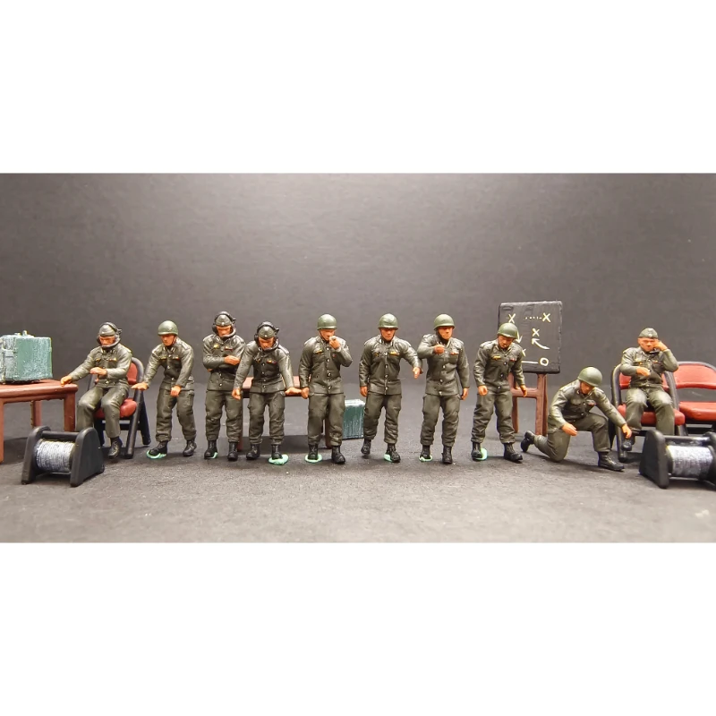 1:72 Scale Model 5pcs/10pcs German Command Radio Commander Tactical Board Tables and Chairs Soldiers Action Figure Toys Dolls